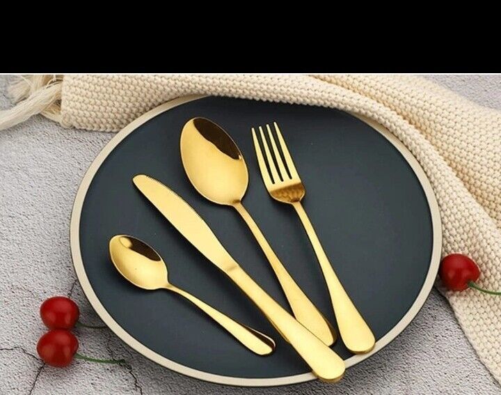 Gold Stainless Steel Cutlery Set for 6