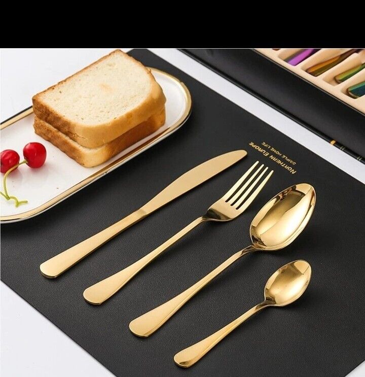 Gold Stainless Steel Cutlery Set for 6
