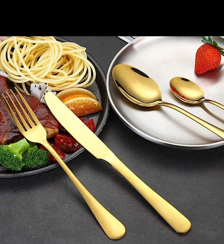 Gold Stainless Steel Cutlery Set for 6
