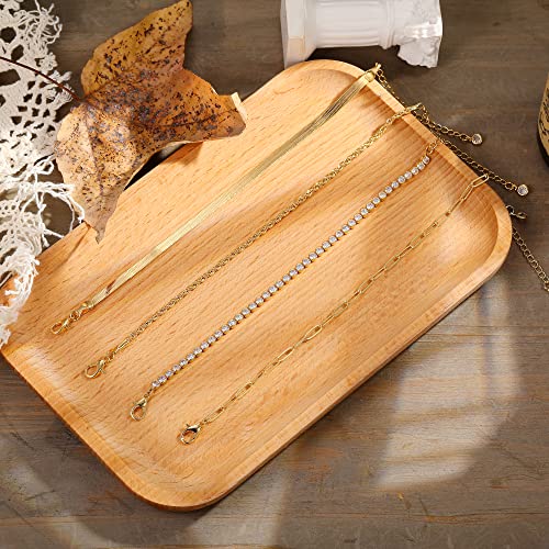 Dainty Gold Layered Link Bracelet Sets for Women