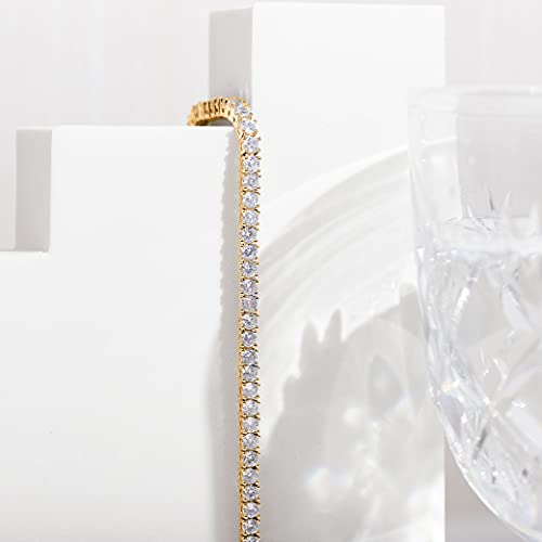 Yellow Gold Cubic Zirconia Tennis Bracelet