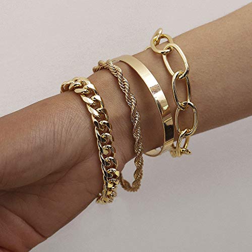 Gold Boho Chain Bracelet Set for Women