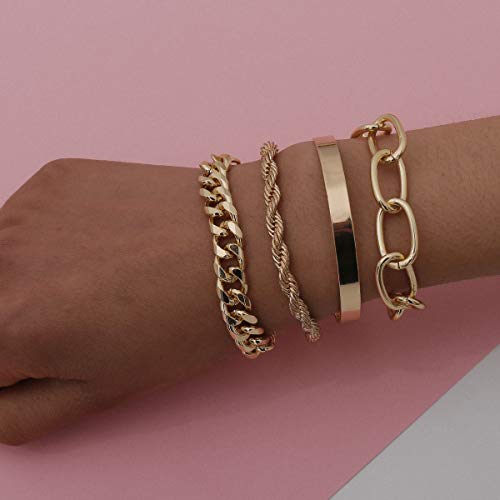 Gold Boho Chain Bracelet Set for Women