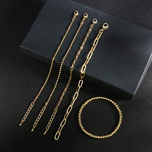 Adjustable Gold Chain Bracelet Sets for Women