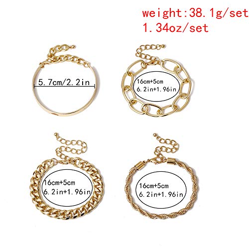 Gold Boho Chain Bracelet Set for Women