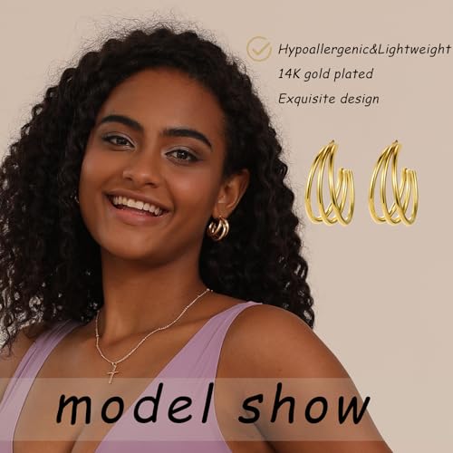 Gold Chunky Hoops 45 Pairs Set