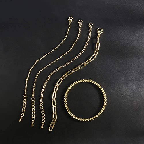 Adjustable Gold Chain Bracelet Sets for Women