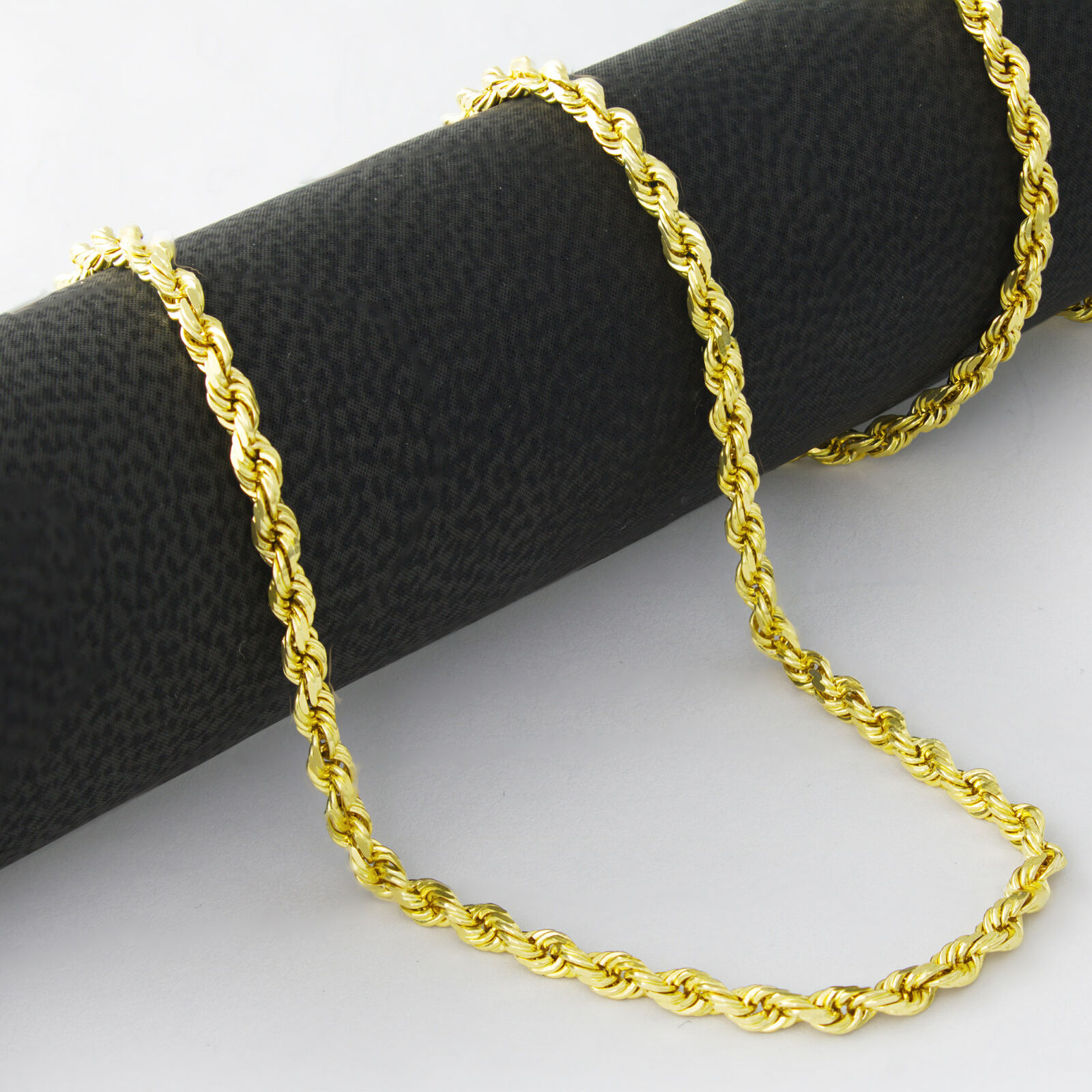 14k Yellow Gold Womens 2mm Diamond Cut Rope Chain Bracelet w Lobster Clasp- 7"