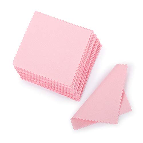 50pcs Pink Polishing Cloth for Gold & Silver