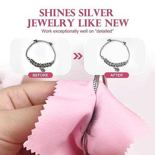 50pcs Pink Polishing Cloth for Gold & Silver