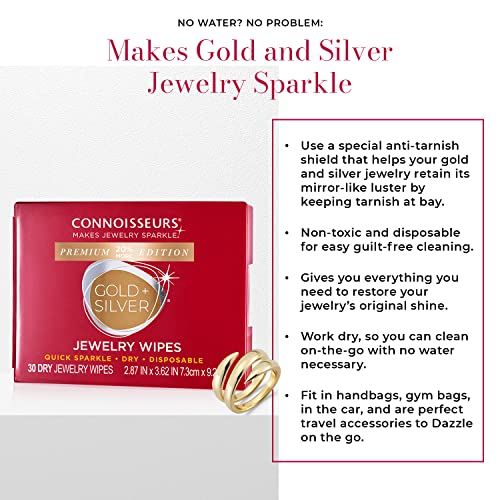 Gold & Silver Jewelry Cleaner Wipes - Connoisseurs Compact