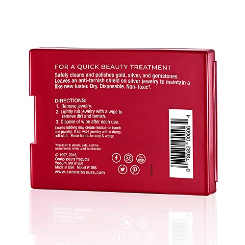 Gold & Silver Jewelry Cleaner Wipes - Connoisseurs Compact
