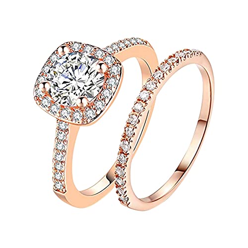 ZYooh Women's Luxury Zircon Rings - Rose Gold