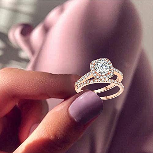 ZYooh Women's Luxury Zircon Rings - Rose Gold