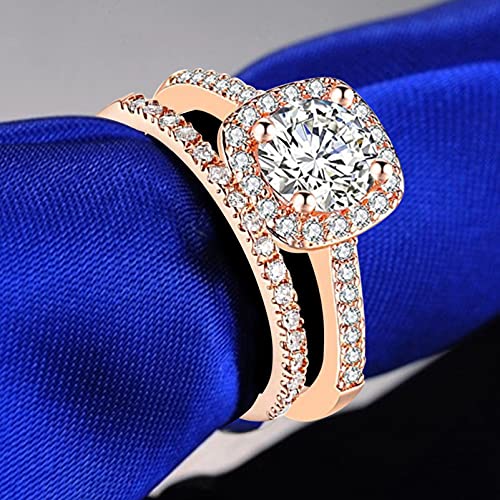 ZYooh Women's Luxury Zircon Rings - Rose Gold