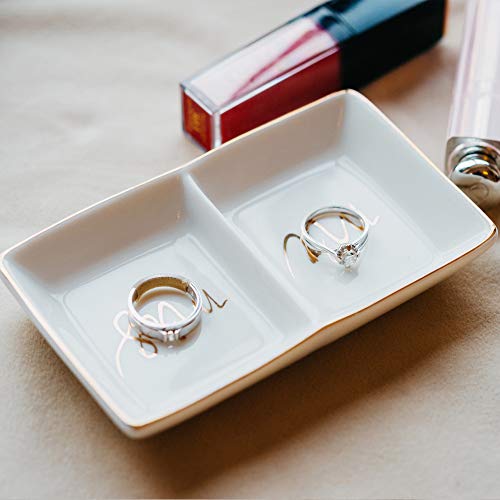 Gold Mr & Mrs Jewelry Tray for Weddings