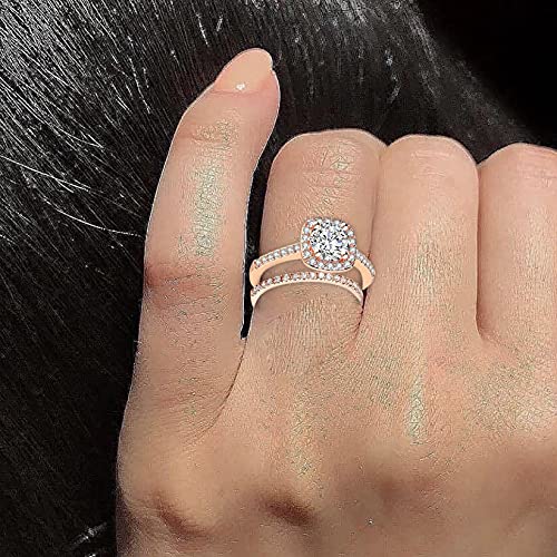 ZYooh Women's Luxury Zircon Rings - Rose Gold
