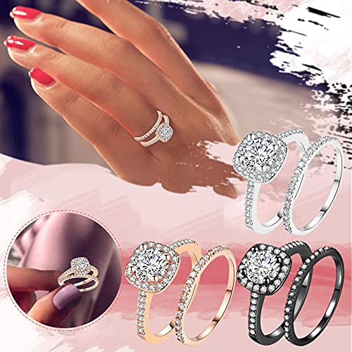 ZYooh Women's Luxury Zircon Rings - Rose Gold