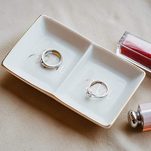 Gold Mr & Mrs Jewelry Tray for Weddings
