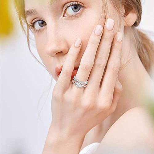 Jeulia Two Tone Rose Gold Engagement Ring Set