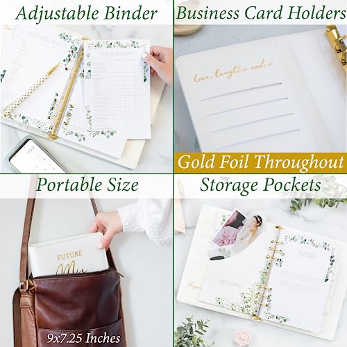 Gold Faux Leather Wedding Planner Binder