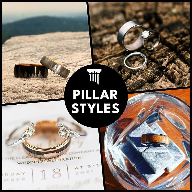 18K Rose Gold Meteorite Men's Wedding Band