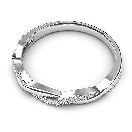 Petite Twisted Vine White Gold Diamond Ring