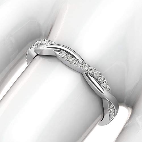 Petite Twisted Vine White Gold Diamond Ring