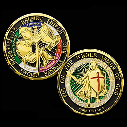 Armor of God Challenge Coin - Antique Gold