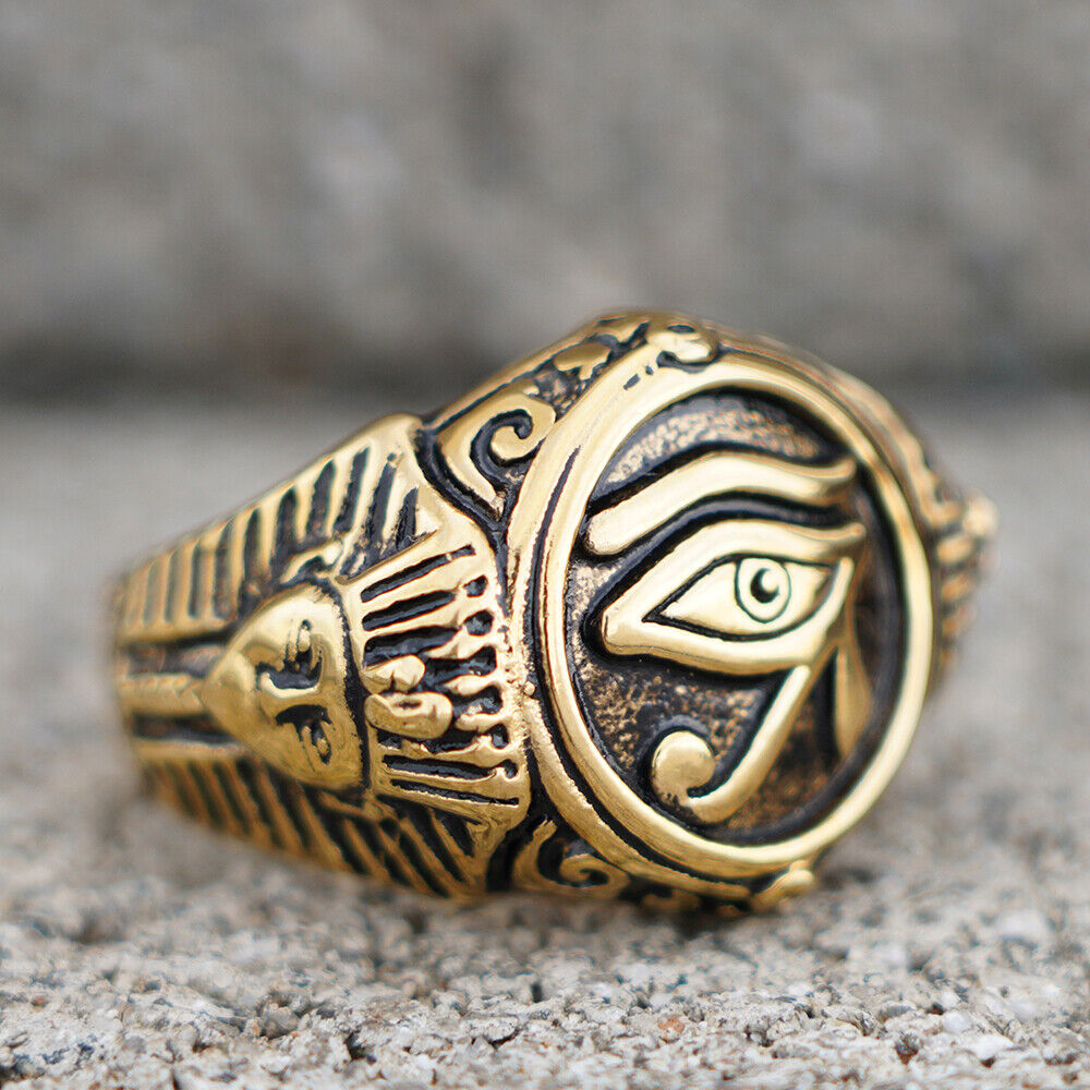 Egyptian Eye of Horus Ra Pharaoh Ring