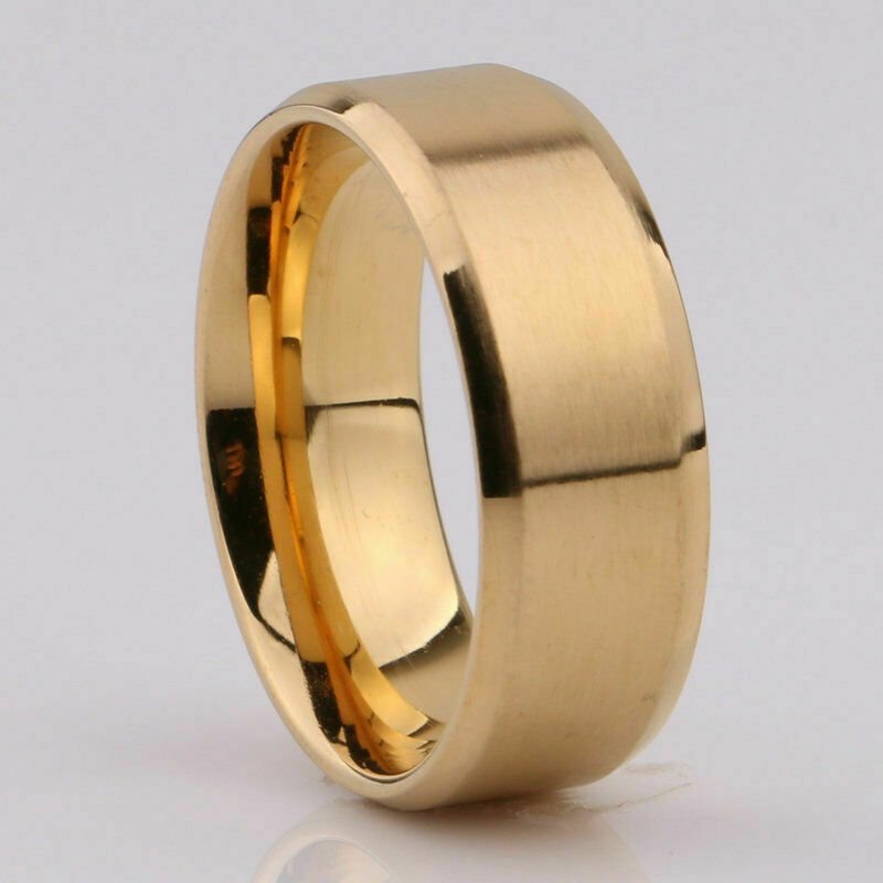 Black Stainless Steel Men's Wedding Ring - 8MM
