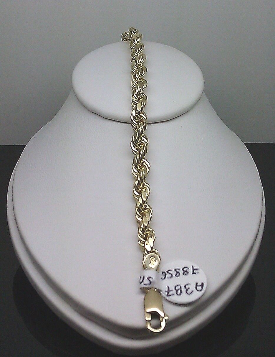 Thick 10K Yellow Gold Rope Bracelet