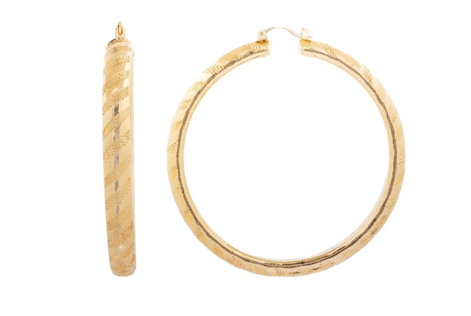 18k Layered Gold Round Hoop Earrings