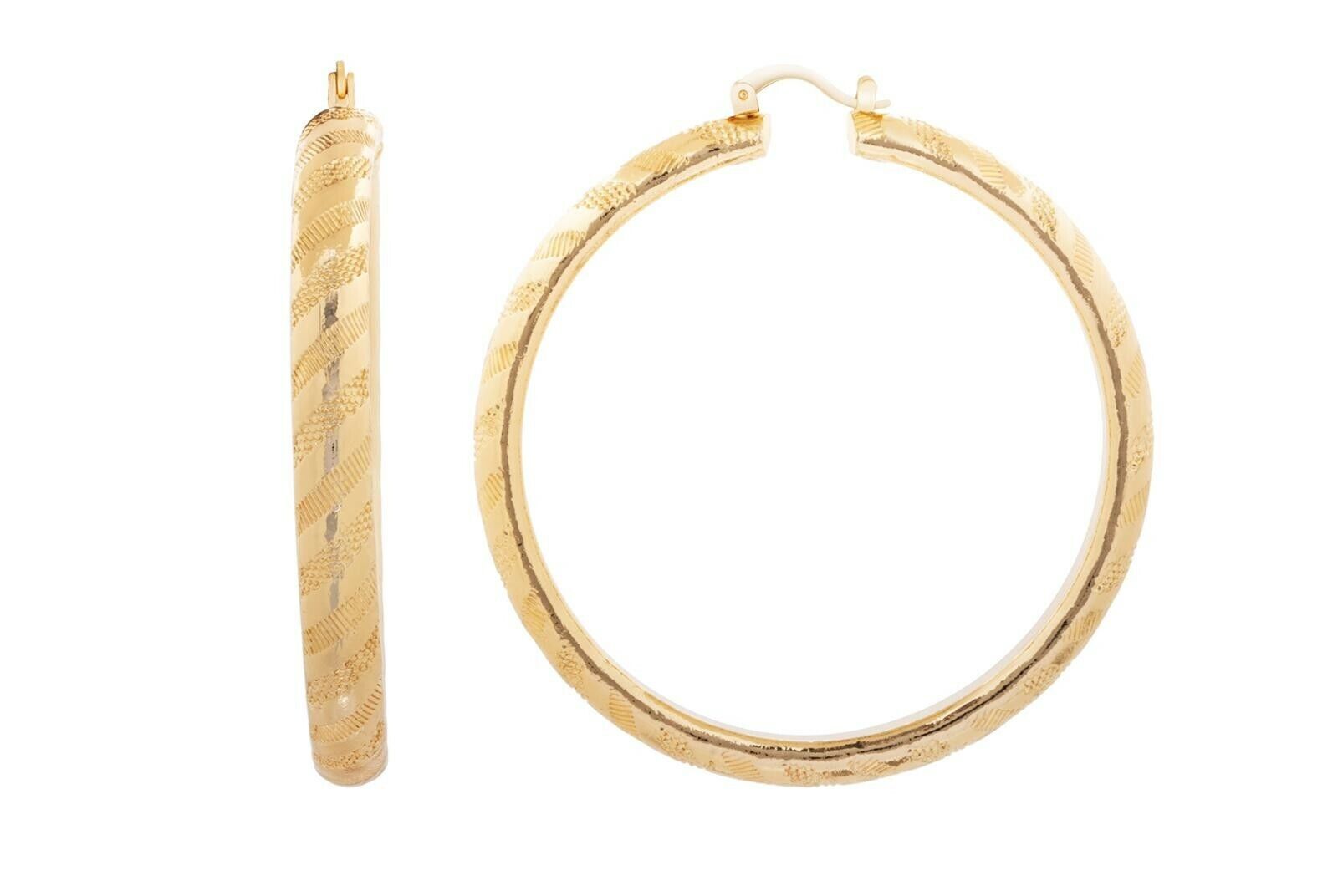 18k Layered Gold Round Hoop Earrings