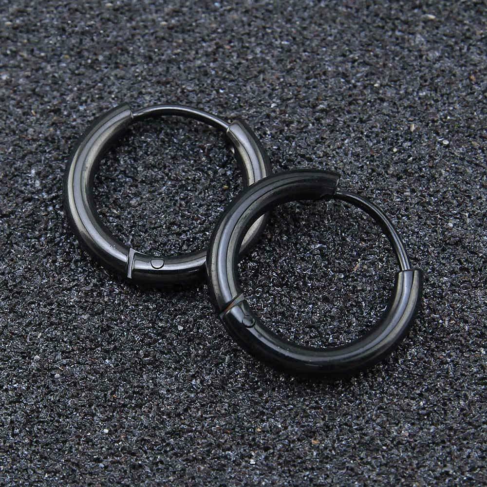 Gold Stainless Steel Men's Hoop Earrings