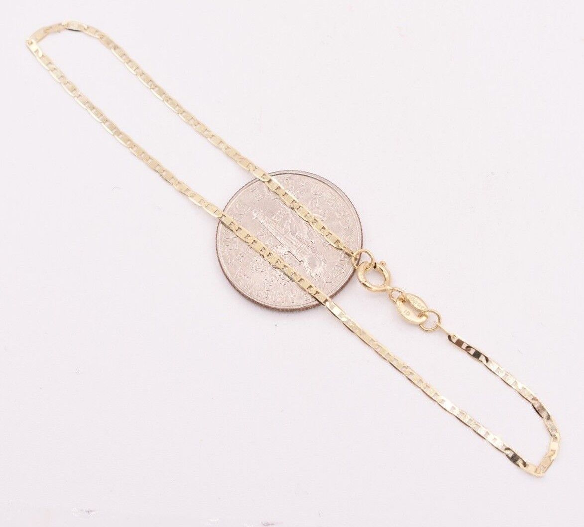 7" Mariner Anchor Link Chain Bracelet Real Solid 10K Yellow Gold