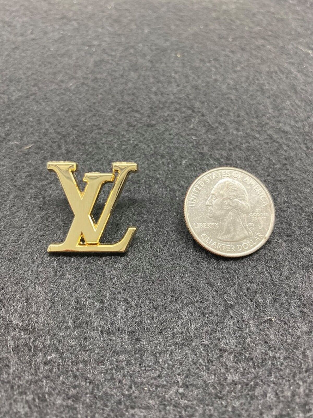 Vintage Sized Louis Vuitton LV Brooch, Lapel Pin - Gold