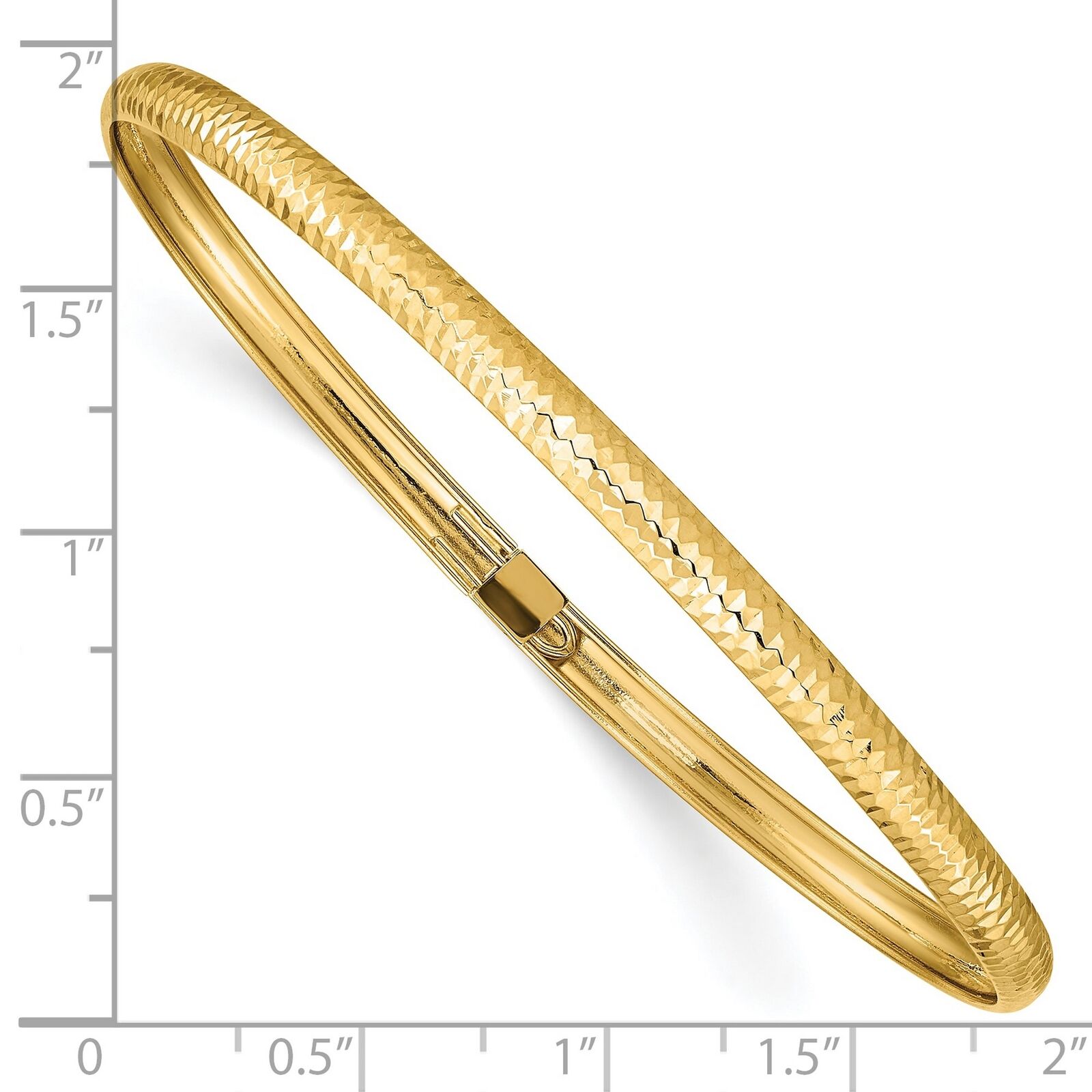 10k Yellow Gold Textured Flexible Bangle Bracelet