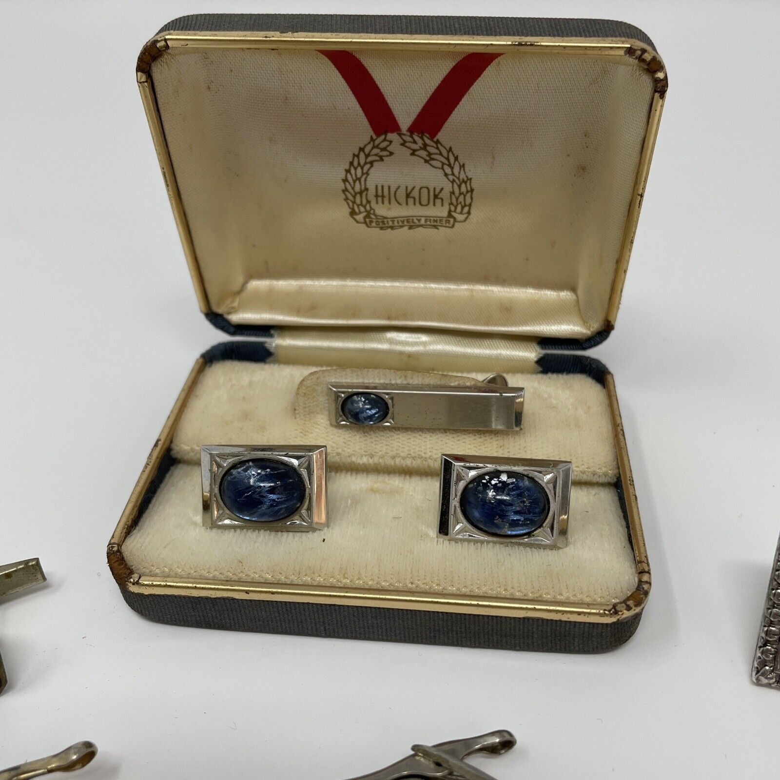 Lot Vintage Cufflinks and Tie Clips Gold and Silver Tone 11 PC