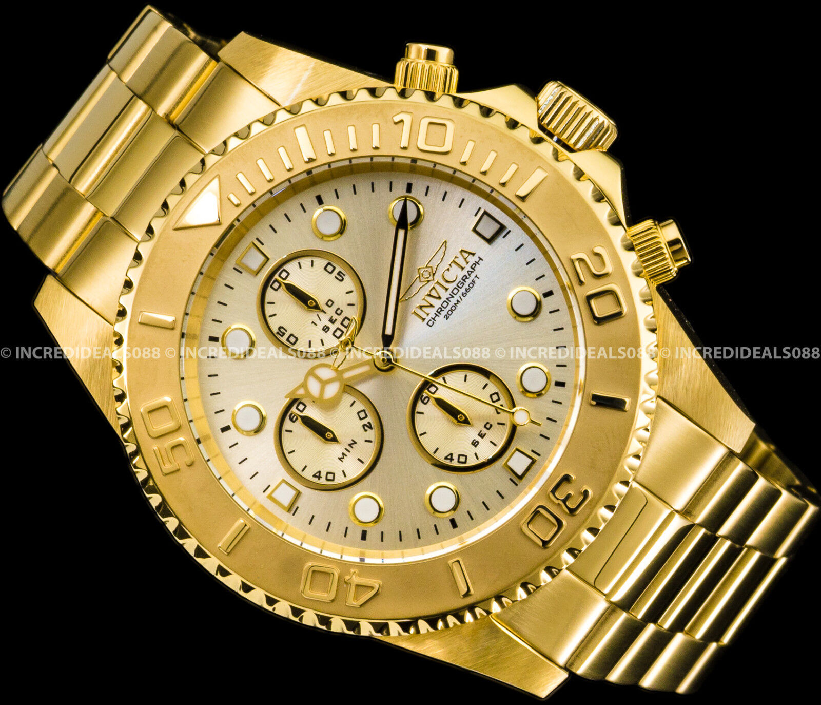 18k Gold Plated Men's Chronograph Watch