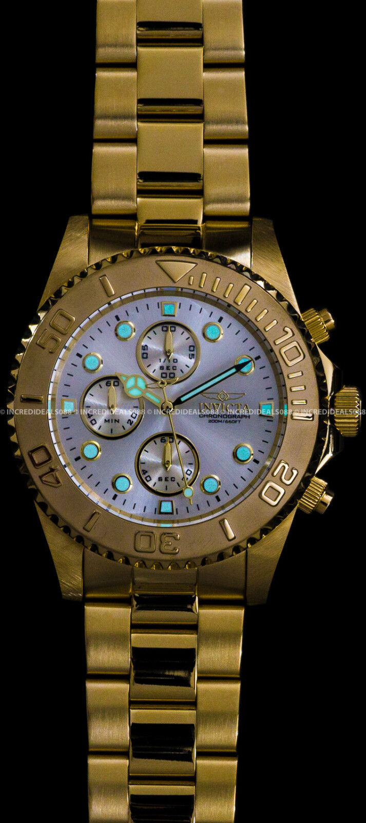 18k Gold Plated Men's Chronograph Watch
