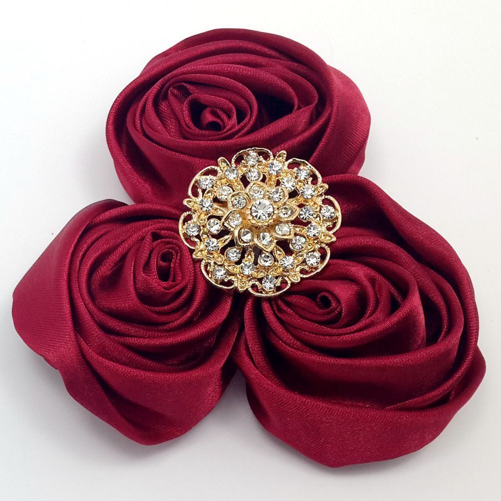 24pc lot Mixed Gold Silver Rhinestone Crystal Brooches Pins DIY Wedding Bouquet