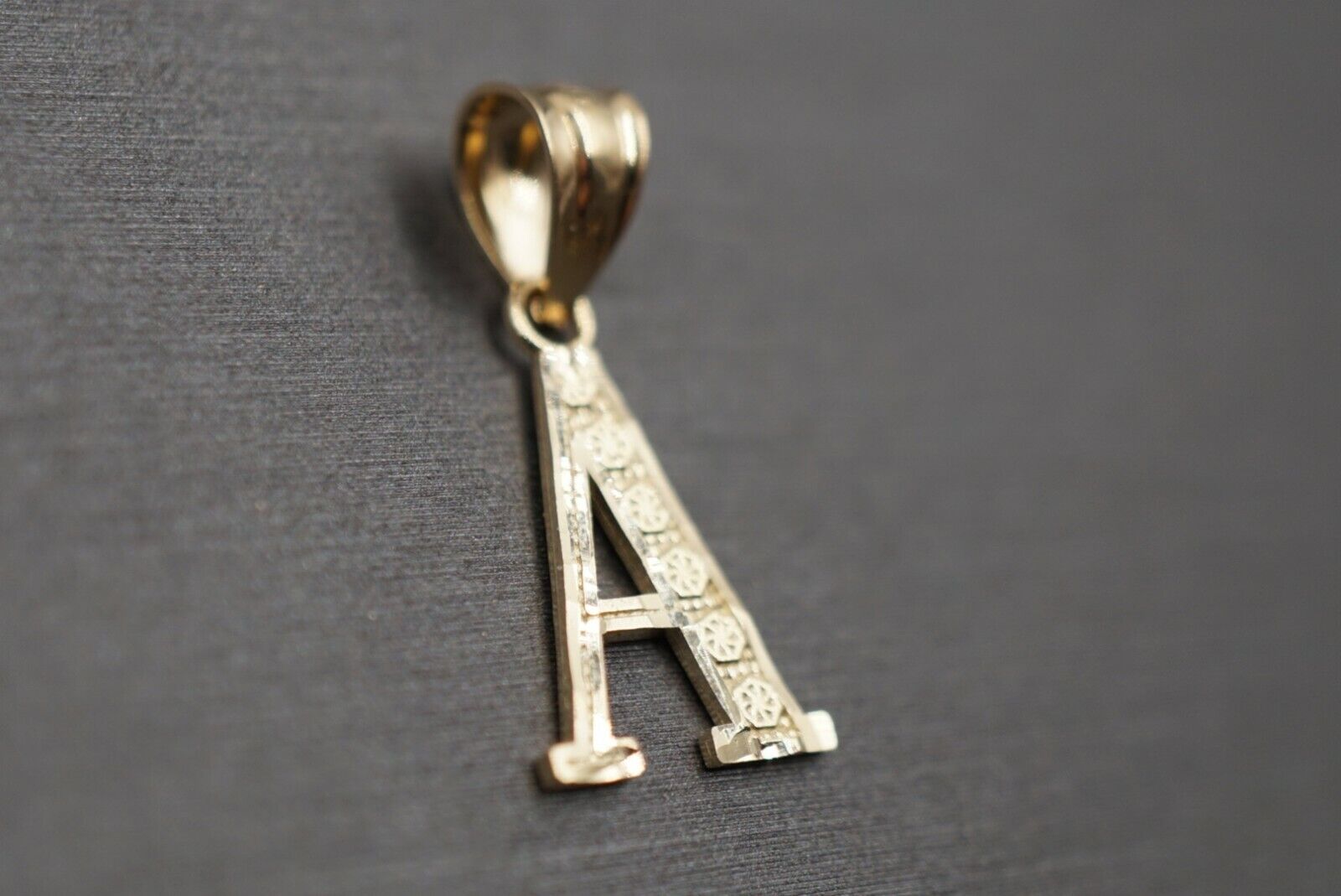 0.75" Diamond Cut Initial Gold Charm Pendant