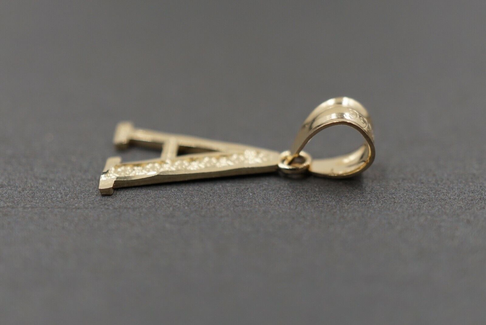 0.75" Diamond Cut Initial Gold Charm Pendant