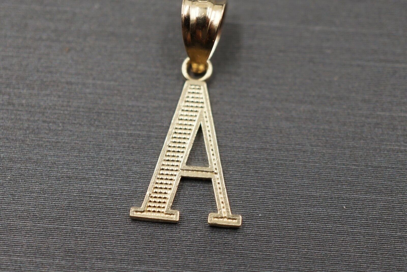 0.75" Diamond Cut Initial Gold Charm Pendant
