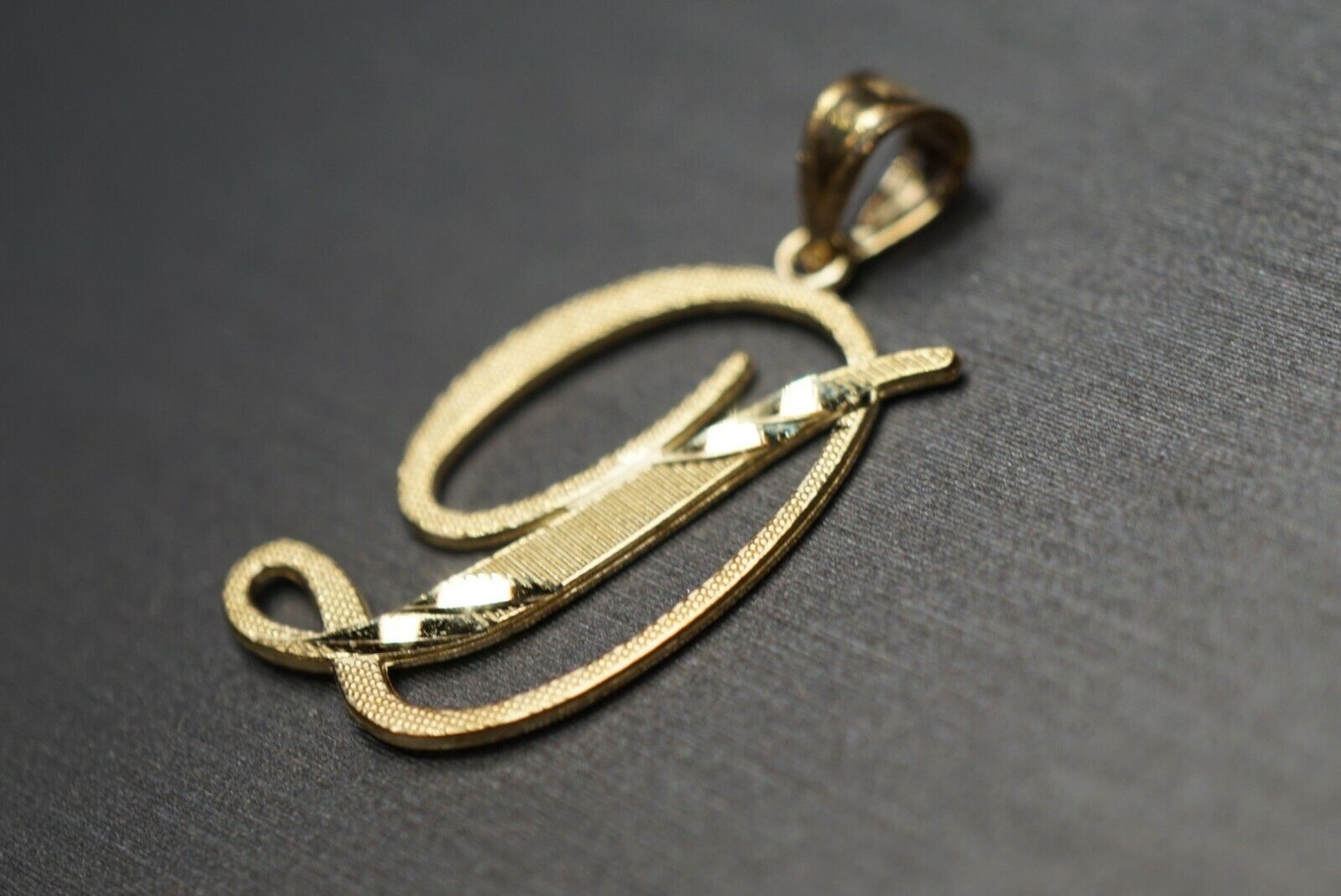 1" Alphabet Charm Pendant in 10K Yellow Gold