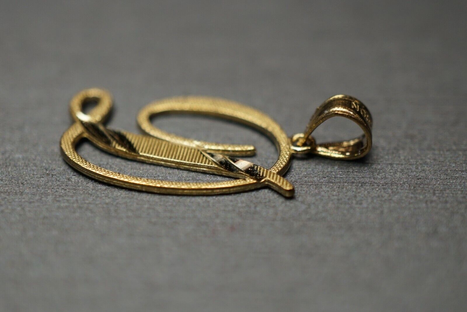 1" Alphabet Charm Pendant in 10K Yellow Gold