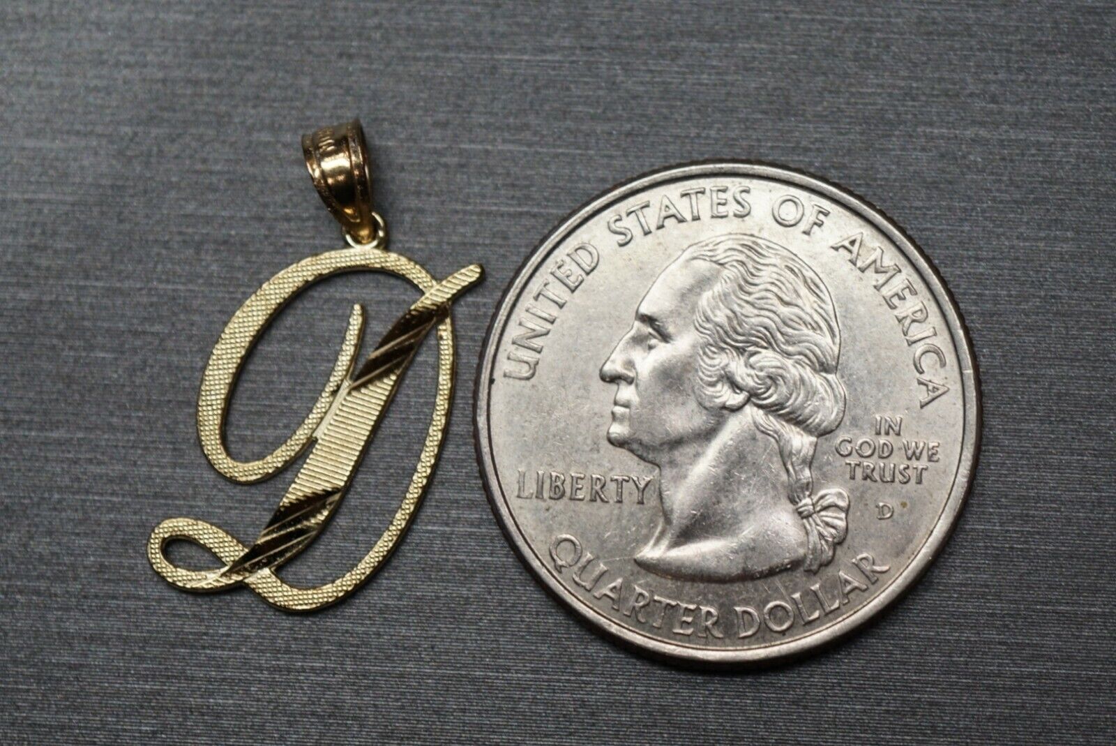 1" Alphabet Charm Pendant in 10K Yellow Gold