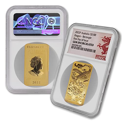 2022 Australian Gold Dragon Bar - GemUNC