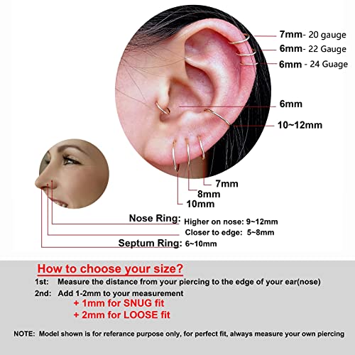 Small 14K Gold Cartilage & Nose Hoops